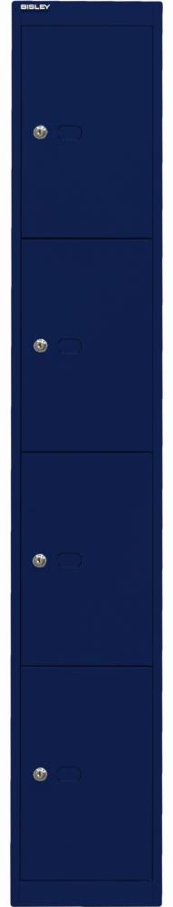Bisley Schließfachschrank Office, 1 Abteil, 4 Fächer, T 457 mm, Farbe oxfordblau Bild 1