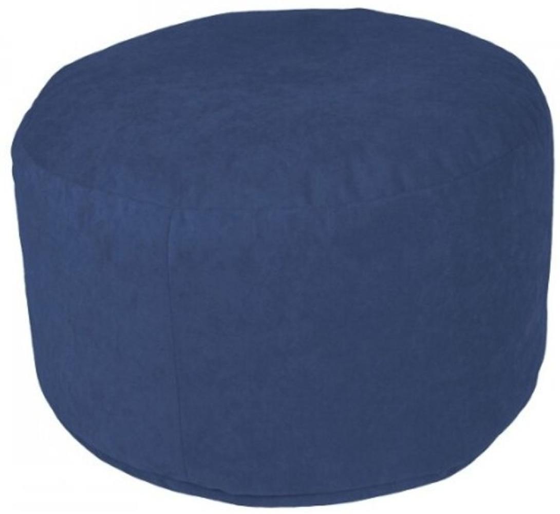 Sitzkissen Pouf Microvelour Blau groß 34 x 47 x 47 mit Füllung Bild 1