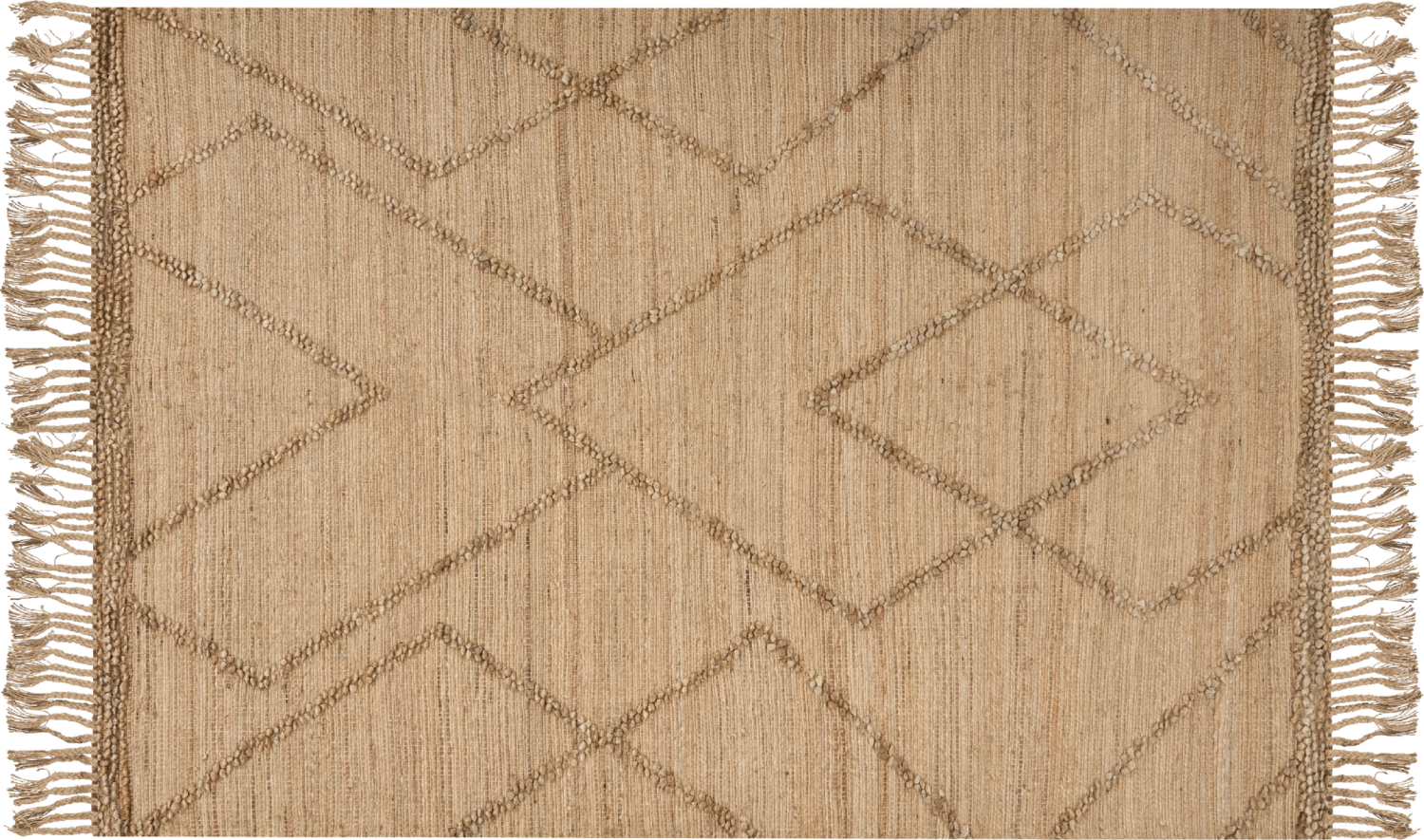 Teppich Jute beige 160 x 230 cm geometrisches Muster Kurzflor HANDERE Bild 1