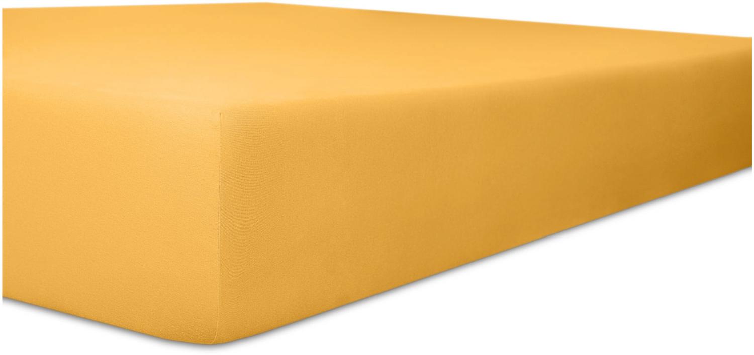 Kneer Vario-Stretch Spannbetttuch one für Topper 4-12 cm Höhe Qualität 22 Farbe gelb 160x200 cm Bild 1