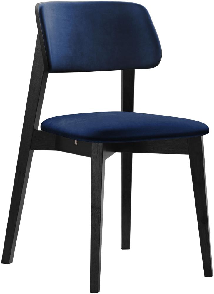 Esszimmerstuhl Taskir C, Stuhl aus Buchenholz für Küche, Restaurant (Schwarz / Magic Velvet 2216) Bild 1
