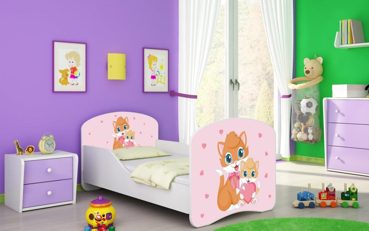 Kinderbett Milena mit verschiedenen Mustern 180x80 Cats Bild 1