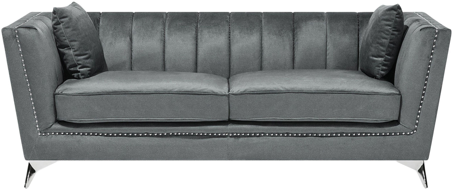 3-Sitzer Sofa Samtstoff grau GAULA Bild 1