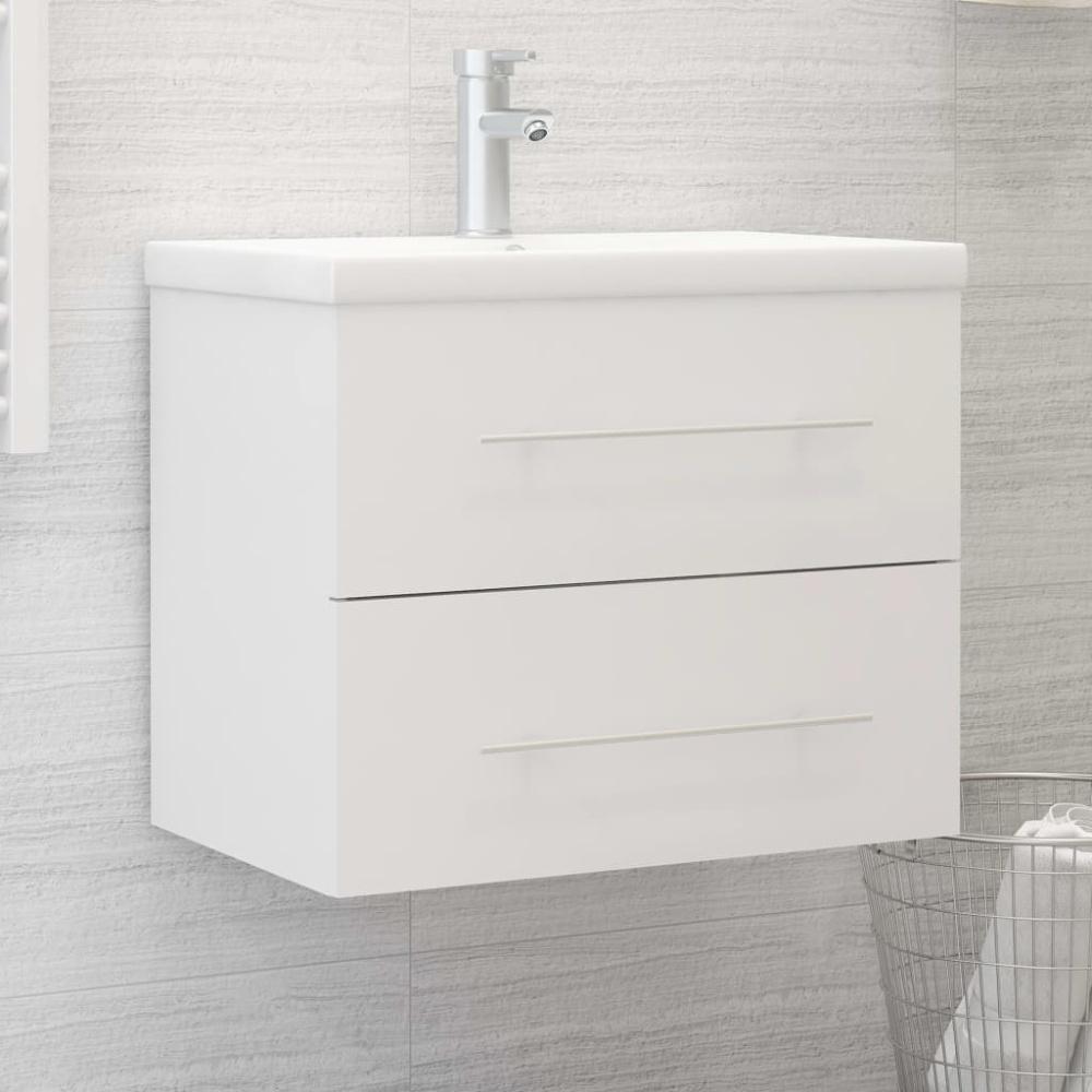 Waschbeckenunterschrank Weiß 60x38,5x48 cm Holzwerkstoff Bild 1