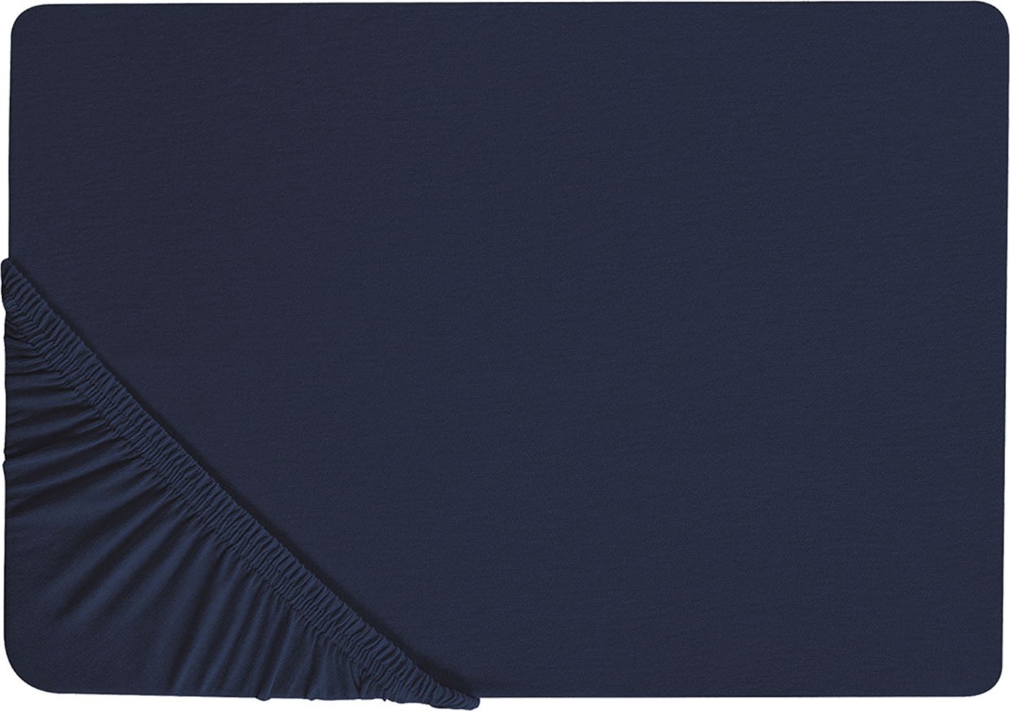 Spannbettlaken dunkelblau Baumwolle 200 x 200 cm HOFUF Bild 1