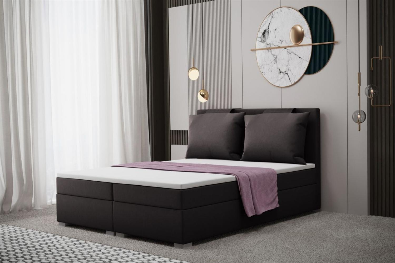 Boxspringbett Schlafzimmerbett MATRO 120x200cm in Stoff Soro Zinn Bild 1