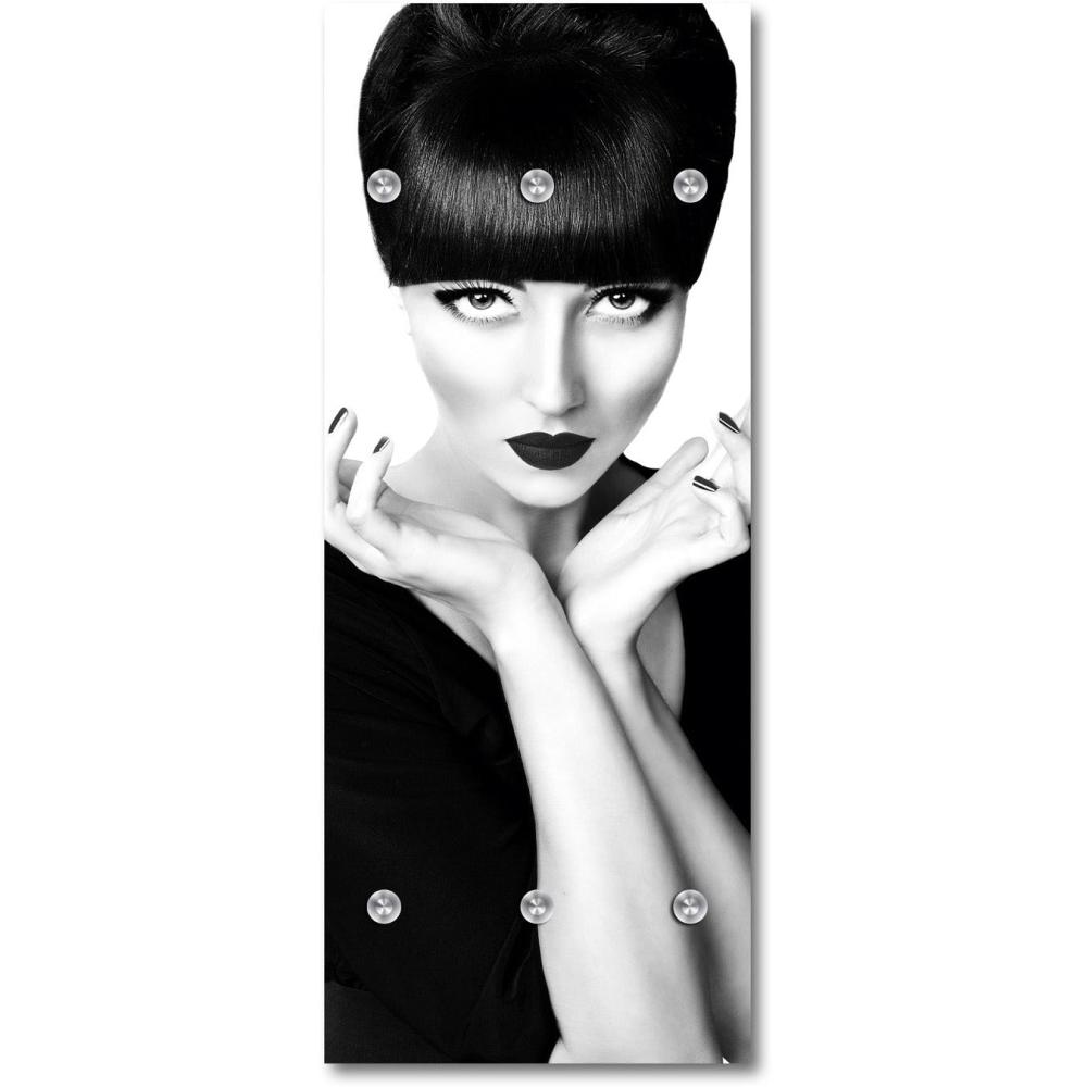 Queence Garderobe - "Pippa" Druck auf hochwertigem Arcylglas inkl. Edelstahlhaken und Aufhängung, Format: 50x120cm Bild 1