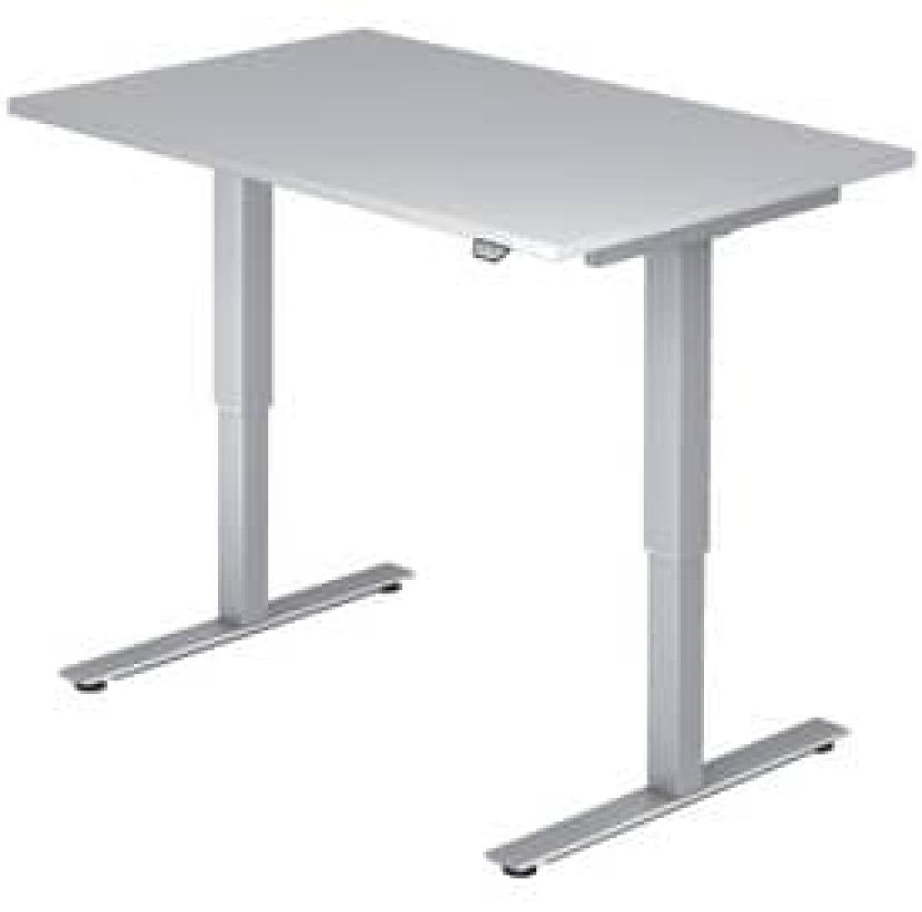 Sitz-Steh-Schreibtisch elektrisch XMST12 120x80cm Grau Gestellfarbe: Silber Bild 1