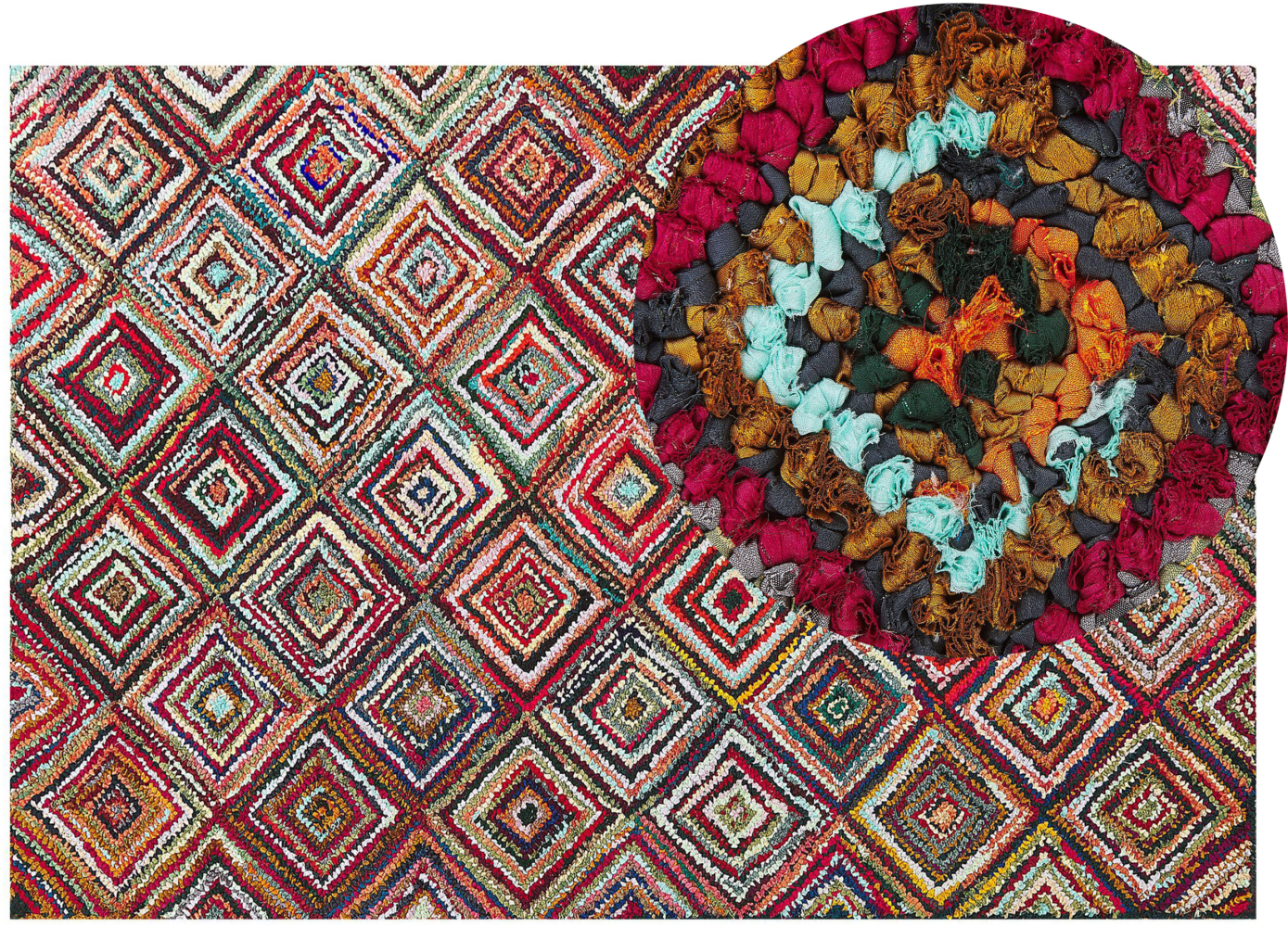 Teppich bunt 140 x 200 cm Hochflor KAISERI Bild 1