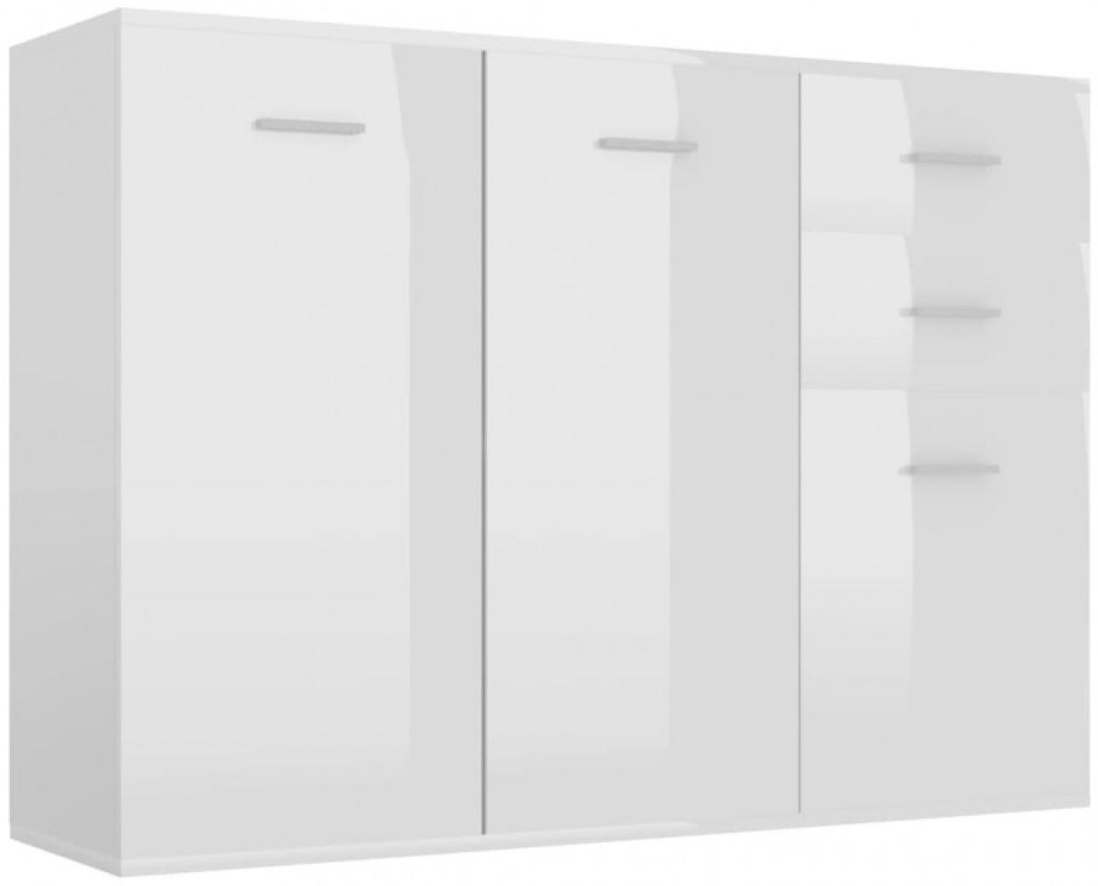 Sideboard Spanplatte Hochglanz-Weiß, 105 x 30 x 75 cm Bild 1
