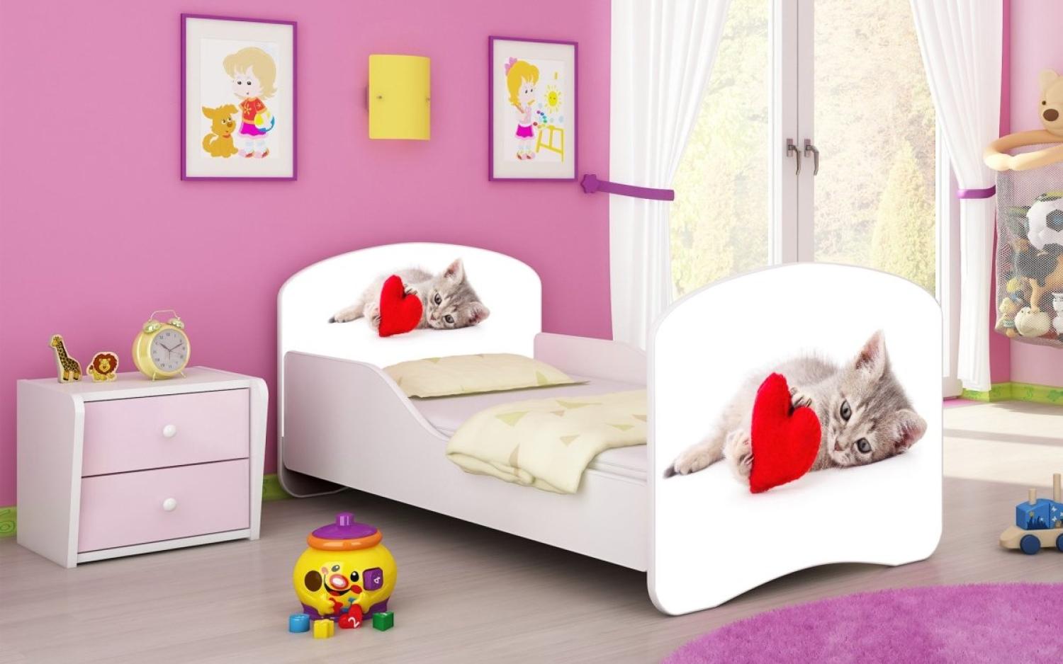 Kinderbett Milena mit verschiedenen Mustern 140x70 Kitty Bild 1