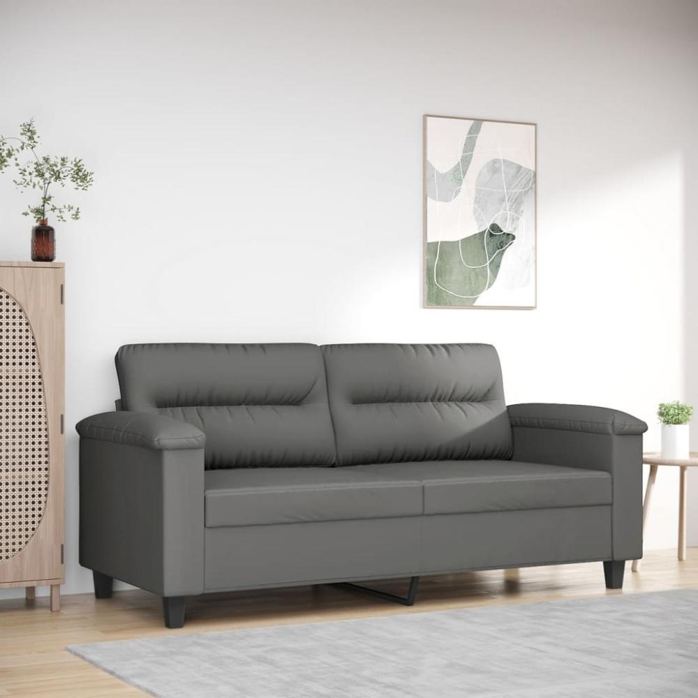 vidaXL 2-Sitzer-Sofa Dunkelgrau 140 cm Mikrofasergewebe Bild 1