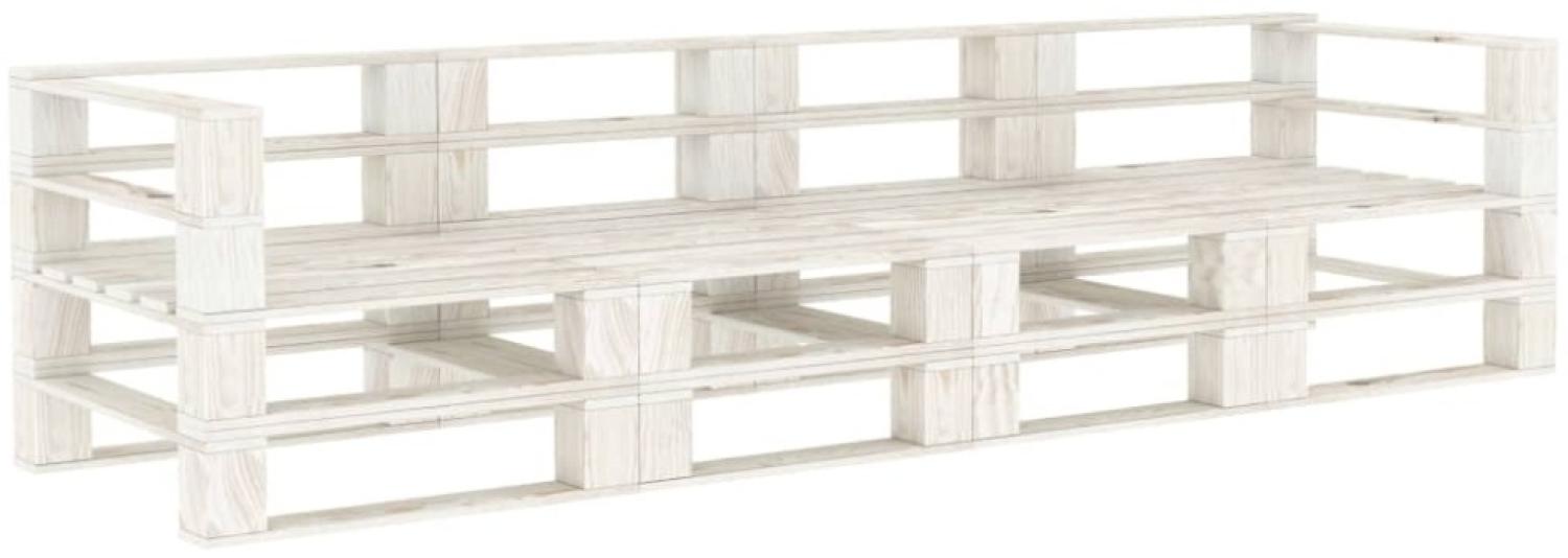 Garten-Palettensofa Weiß 4-Sitzer Holz Bild 1