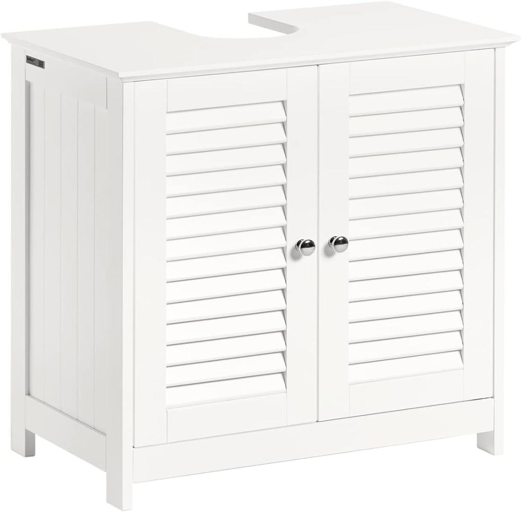 Waschbeckenunterschrank mit 2 Türen Holz Weiß FRG237-W Bild 1