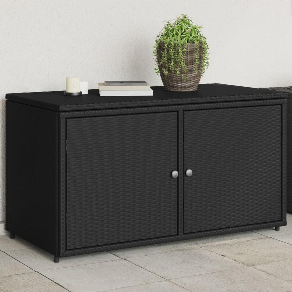 vidaXL Gartenschrank Schwarz 110x55x60,5 cm Poly Rattan Bild 1