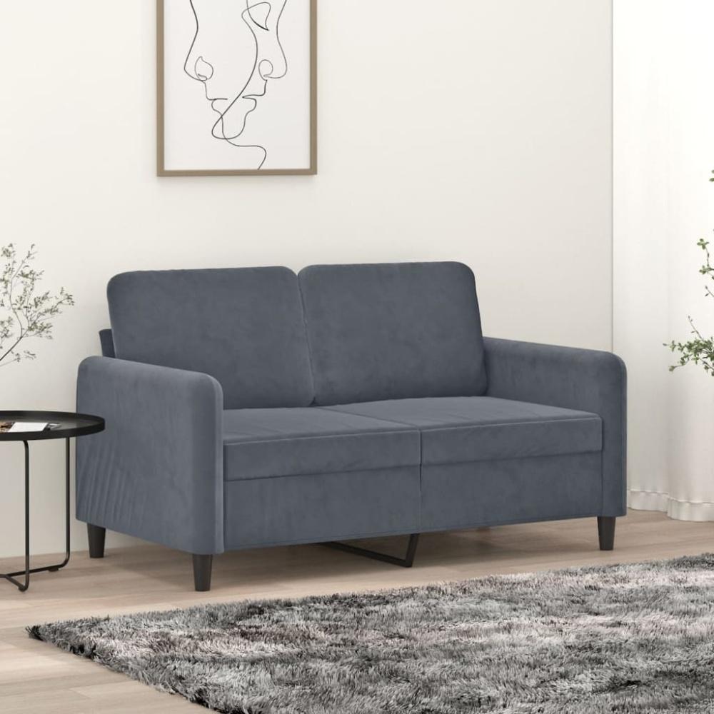 vidaXL 2-Sitzer-Sofa Dunkelgrau 120 cm Samt Bild 1