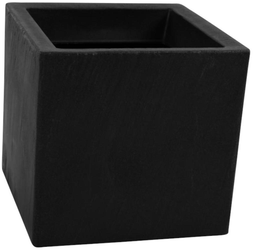 SIENA GARDEN Pflanzgefäß Bozano, eckig, 27x27x21 cm, aus recyceltem Kunststoff matt in schwarz Bild 1