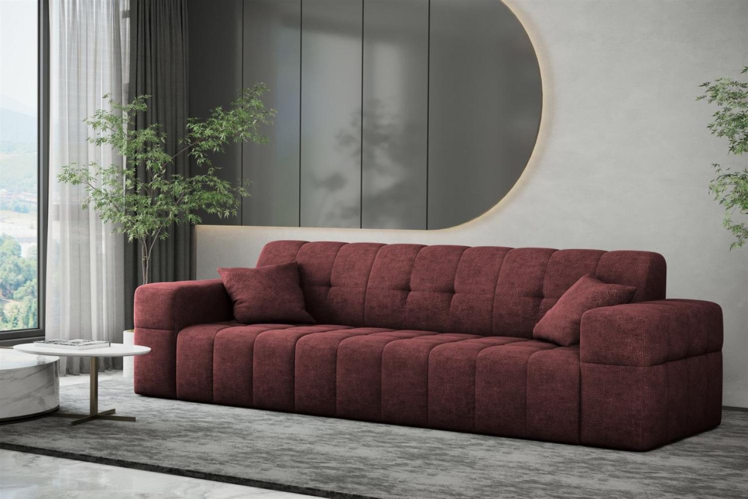 Sofa Designersofa NANCY 3-Sitzer in Stoff Perfekt Harmony Bordeauxrot Bild 1