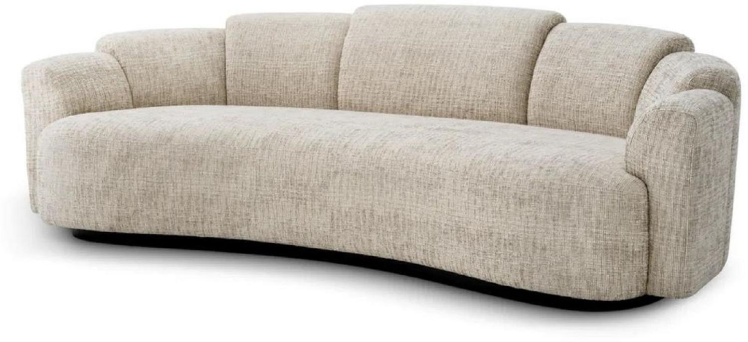 Casa Padrino Luxus Sofa Beige / Schwarz 232 cm - Hotel & Wohnzimmer Möbel Bild 1