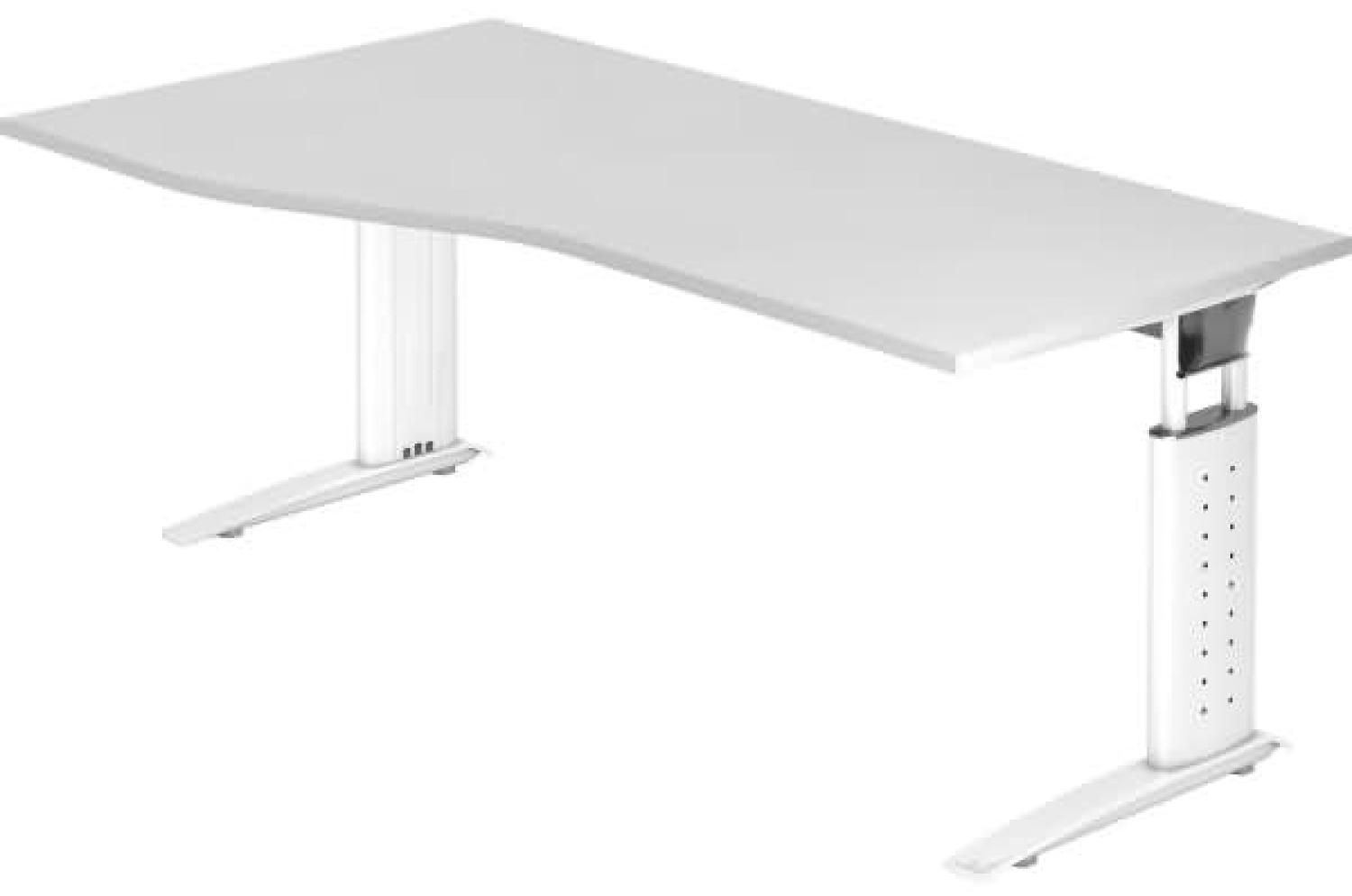 Schreibtisch US18 C-Fuß 180x100 / 80cm Weiß Gestellfarbe: Weiß Bild 1