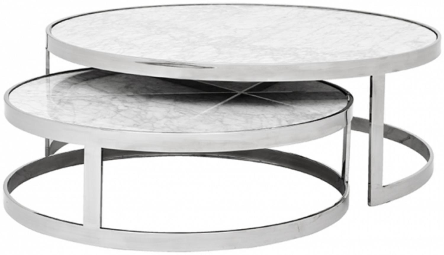 Casa Padrino Luxus Art Deco Designer Couchtisch 2er Set - Wohnzimmer Salon Tisch - Limited Edition Bild 1
