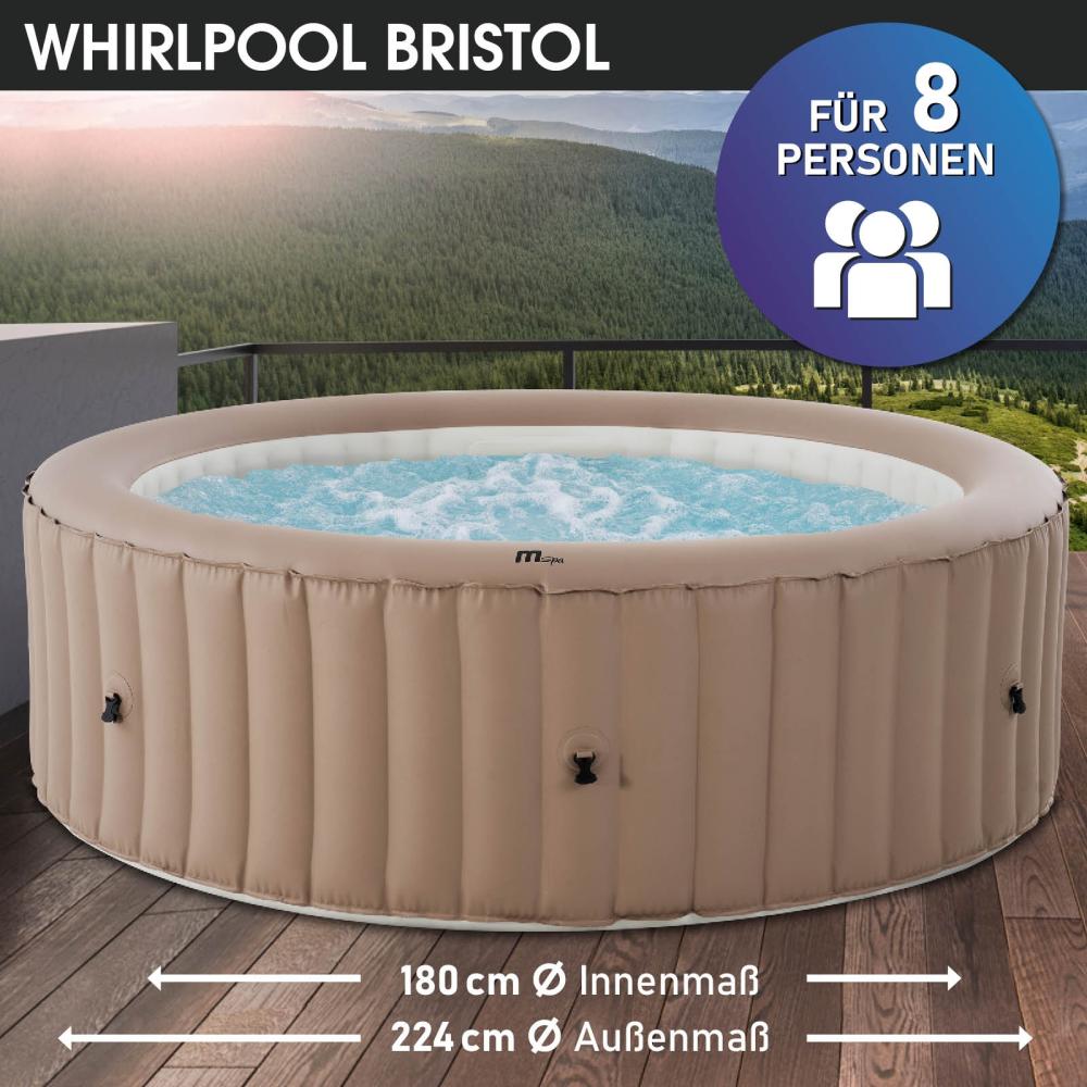 BRAST Whirlpool aufblasbar MSpa Bristol für 8 Personen Ø224x70cm In- Outdoor Pool Ganzjähriger Einsatz bis zu 144 Massagedüsen Stromsparend inkl. Energiespar-Timer Bild 1