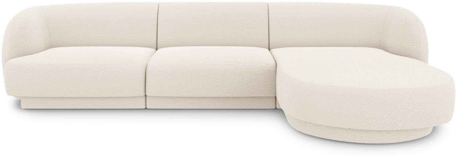 Micadoni 4-Sitzer Boucle Ecke rechts Sofa Miley | Bezug Beige | Beinfarbe Black Plastic Bild 1