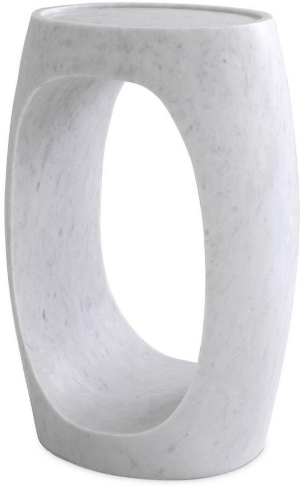 Casa Padrino Luxus Marmor Beistelltisch Weiß 37 x 29 x H. 55,5 cm - Marmor Möbel - Luxus Qualität Bild 1