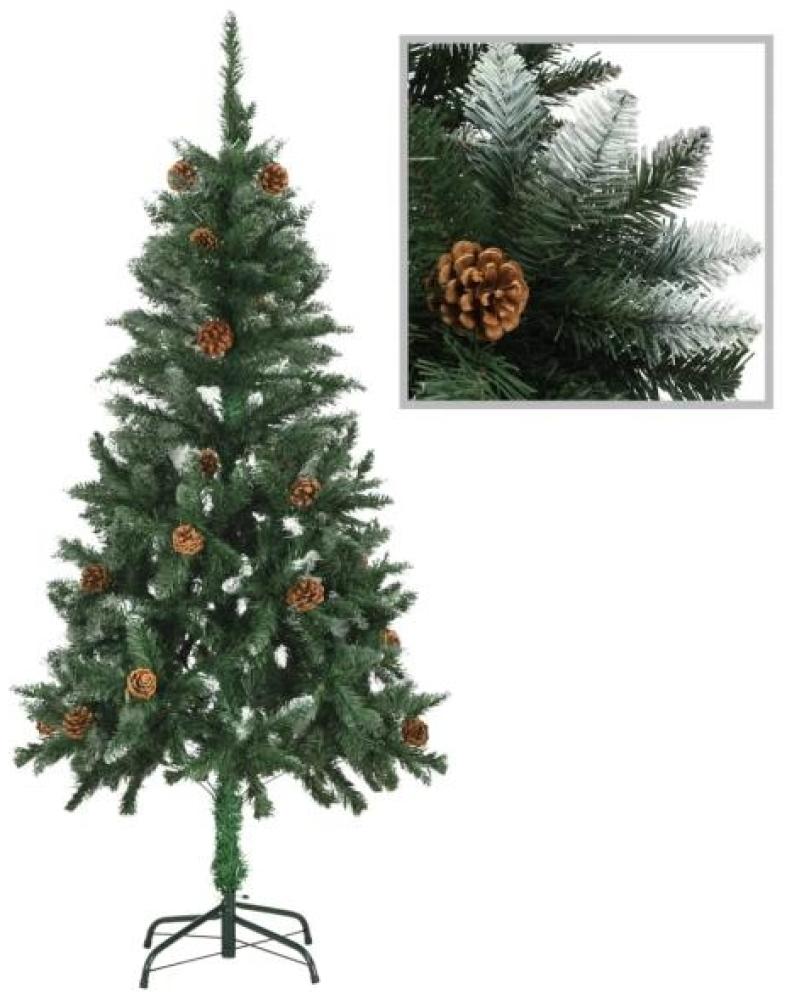 vidaXL Künstlicher Weihnachtsbaum Kiefernzapfen Weißem Glitzer 150 cm Bild 1