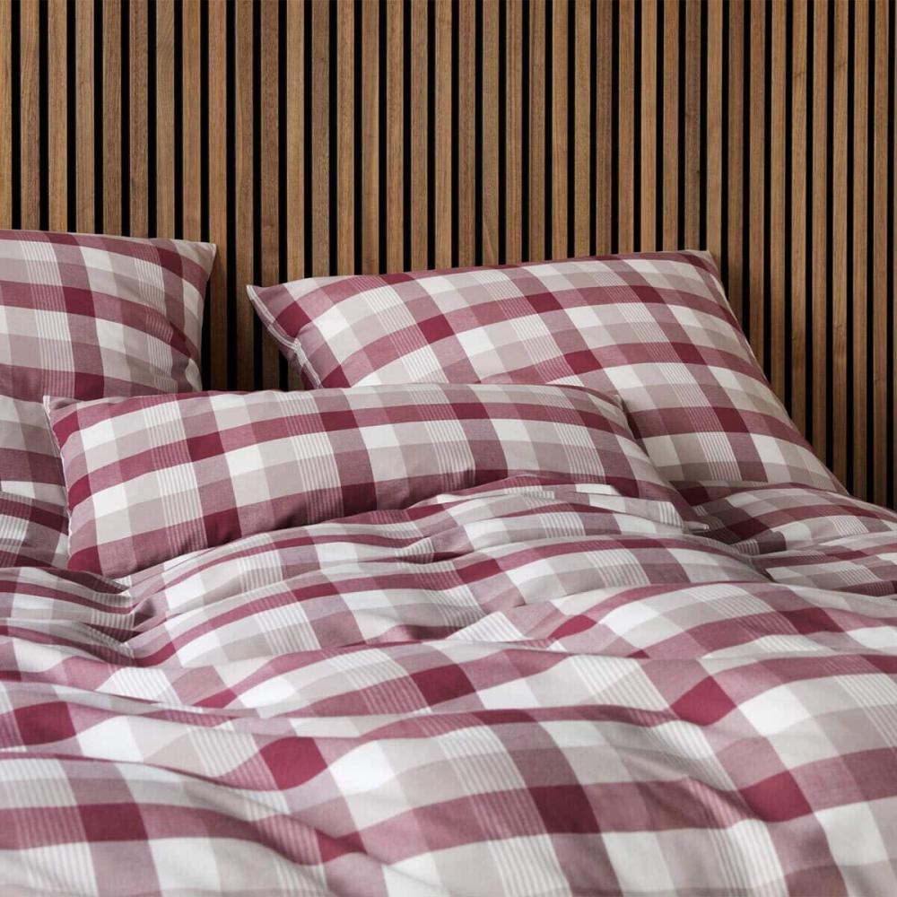 elegante Soft-Flanell Bettwäsche Watson weinrot|140x200 cm + 70x90 cm Bild 1