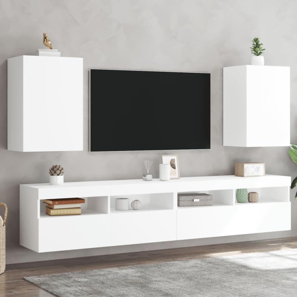 vidaXL TV-Wandschränke 2 Stk. Weiß 40,5x30x60 cm Holzwerkstoff Bild 1