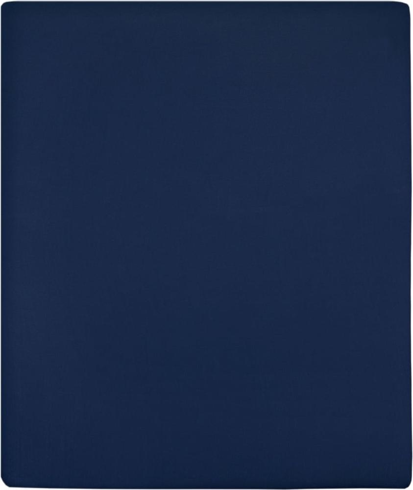 Spannbettlaken Jersey Marineblau 140x200 cm Baumwolle Bild 1