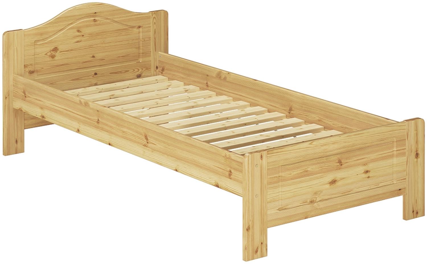 Bettrahmen Massivholzbett Kiefer natur Einzelbett 90x200 Futonbett Singlebett Rollrost 60.37-09 Bild 1