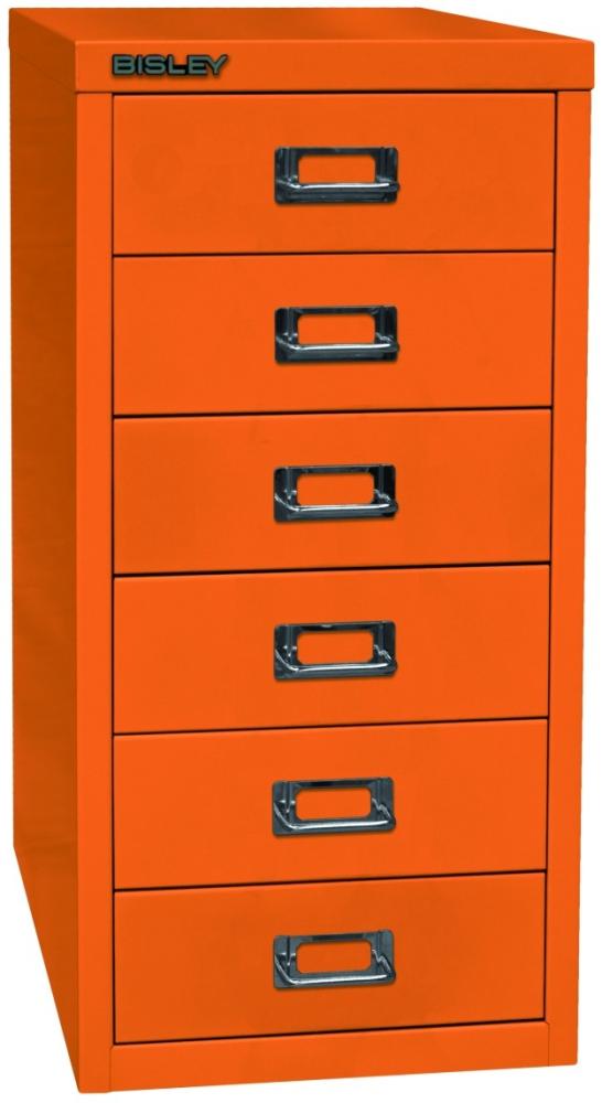 Bisley MultiDrawer™, 29er Serie, DIN A4, 6 Schubladen, Farbe orange Bild 1