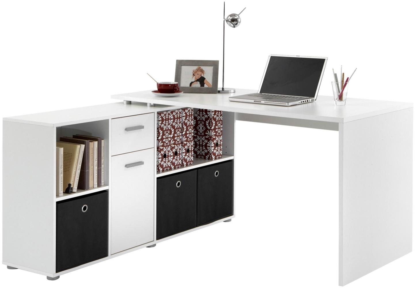 'Lexx' Schreibtisch mit Regal , weiß, 136 x 74 x 66,5 cm Bild 1