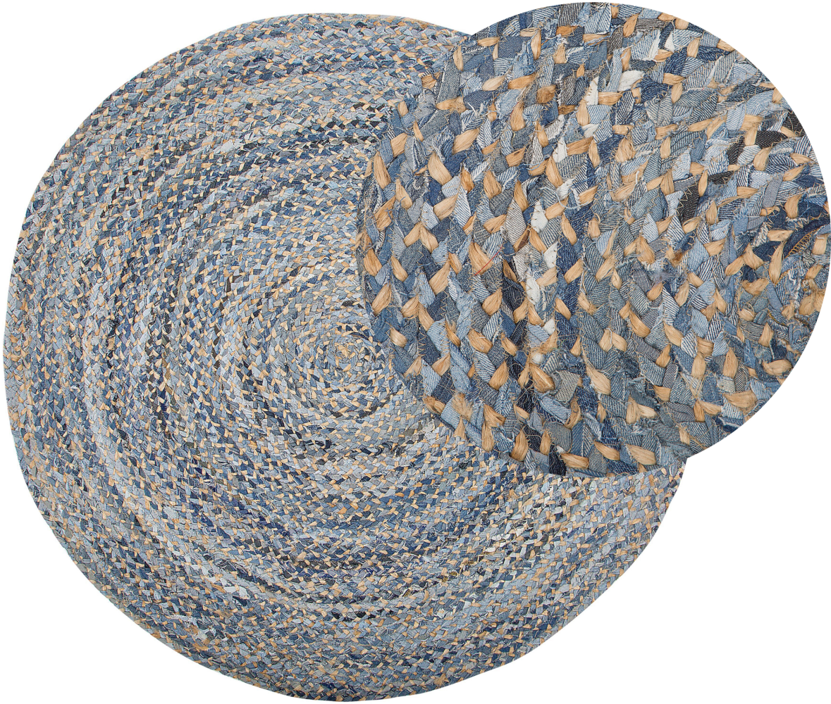 Teppich Baumwolle blau/beige ⌀ 140 cm LEVENTLER Bild 1