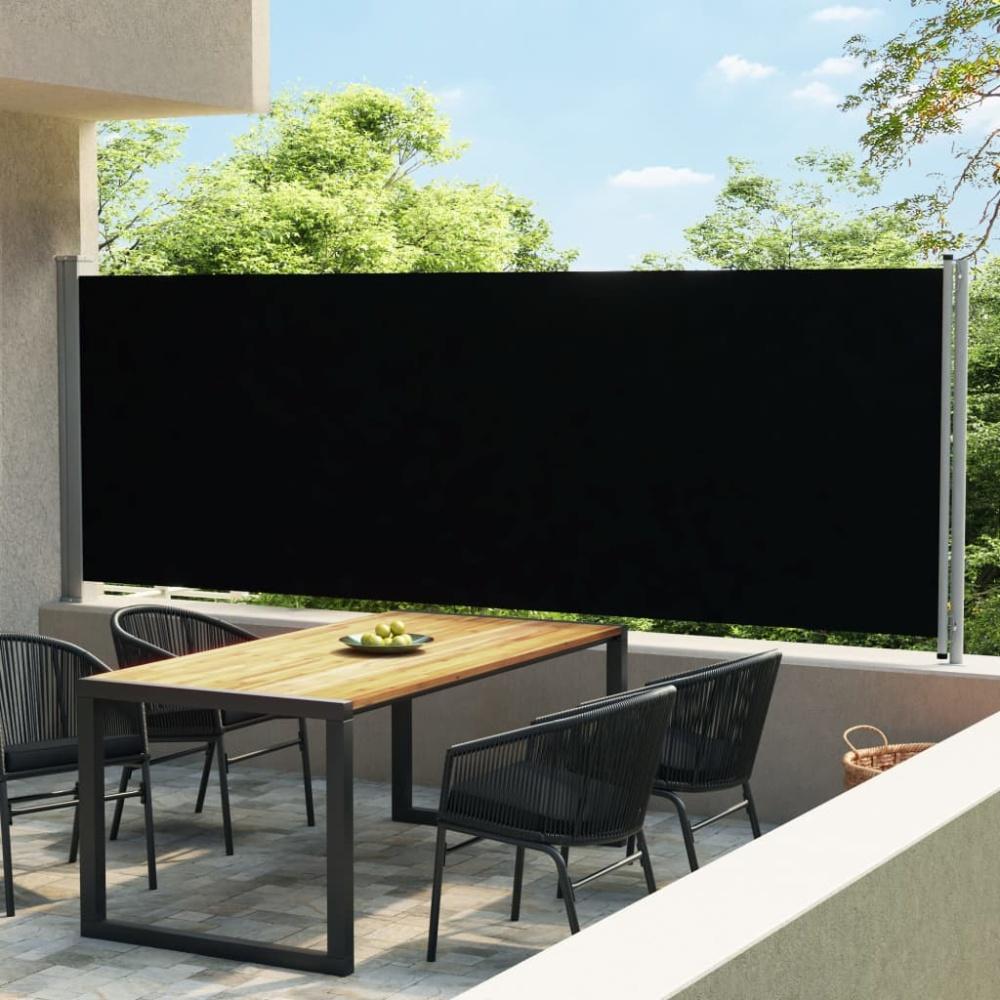 vidaXL Ausziehbare Seitenmarkise 600x160 cm Schwarz Bild 1