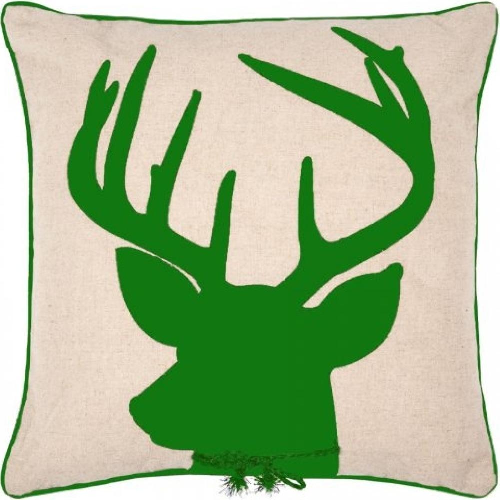 pad Kissenhülle Deer Hirsch Grün (45x45cm) 11732-G40-4545 Bild 1