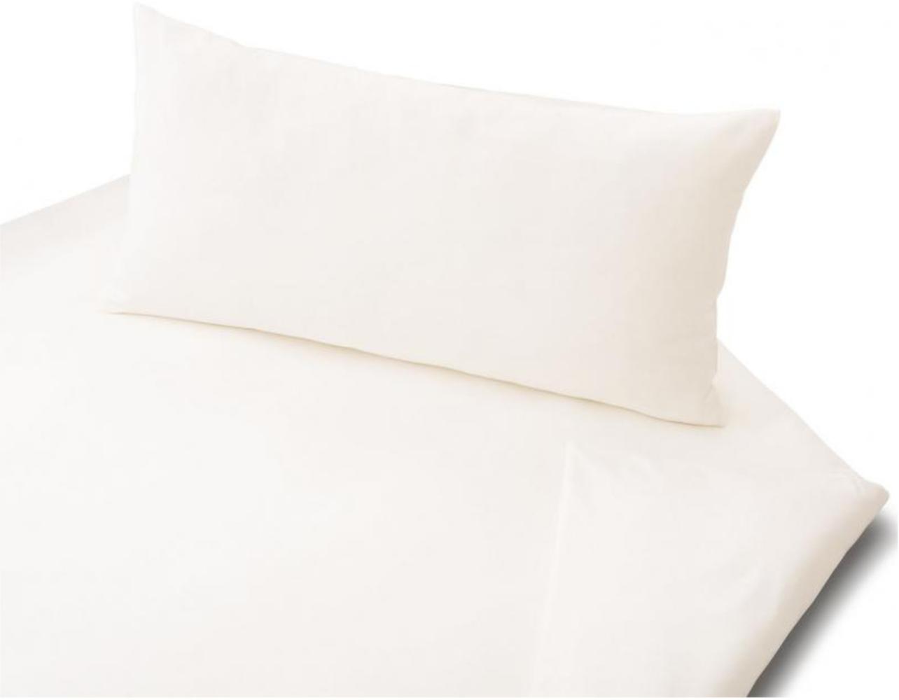Cotonea Bio-Jersey-Bettwäsche uni Größe 155x220+40x80 cm Kissenbezug, Farbe weiß Bild 1