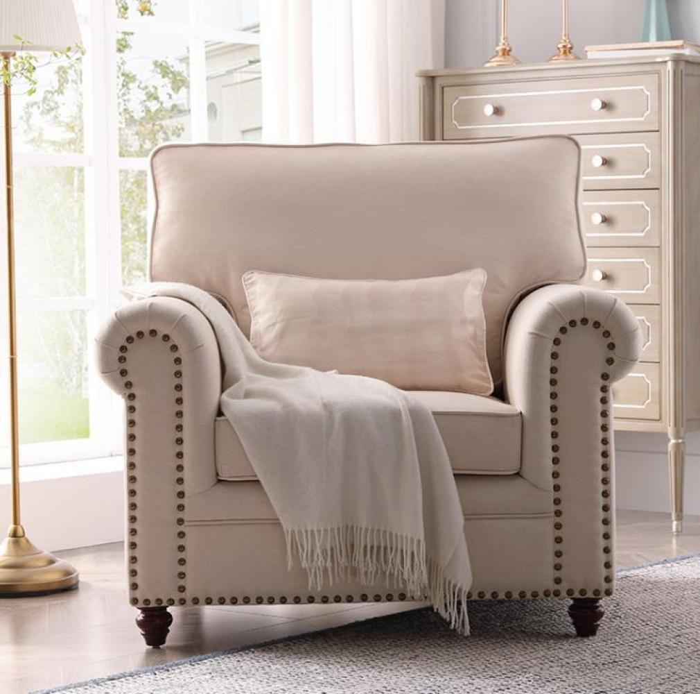 Sessel Stoff Sofa Einsitzer Möbel Relax Sitz Design Couch Lounge Textil landhaus Bild 1