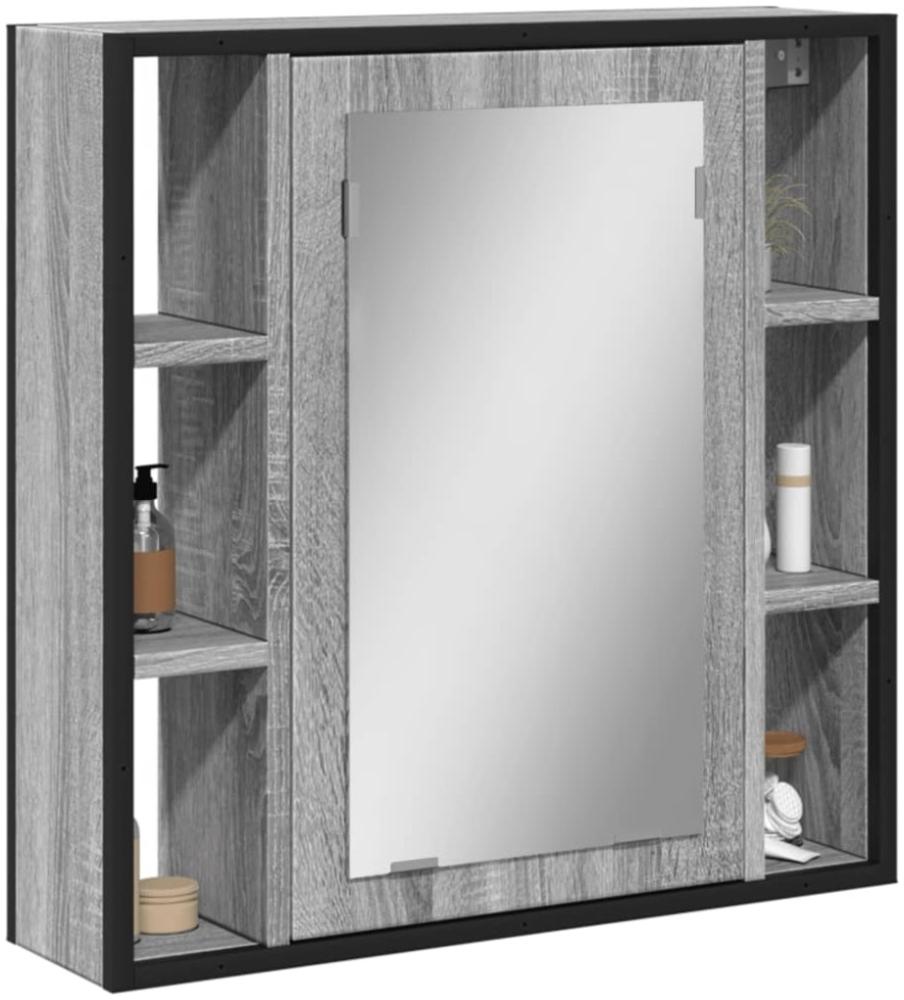vidaXL Bad-Spiegelschrank Grau Sonoma 60x16x60 cm Holzwerkstoff Bild 1