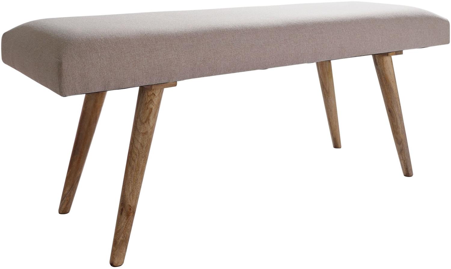 KADIMA DESIGN Sitzbank SILE - Moderner Retro-Stil, bequeme Polsterung, strapazierfähiger Stoffbezug, Anti-Rutsch-Noppen. Farbe: Beige Bild 1