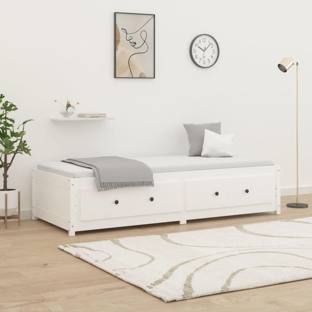 Tagesbett Weiß 90x190 cm 3FT Single Massivholz Kiefer Bild 1
