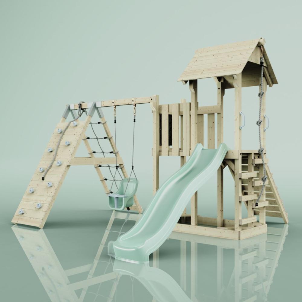 PolarPlay Spielturm Farö aus Holz in Grün Bild 1