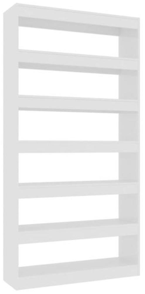 Bücherregal/Raumteiler Hochglanz-Weiß 100×30×198 cm Bild 1