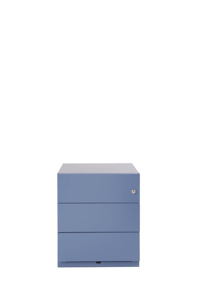 Rollcontainer Note™ mit Griffleiste, 3 Universalschubladen, Farbe blau Bild 1