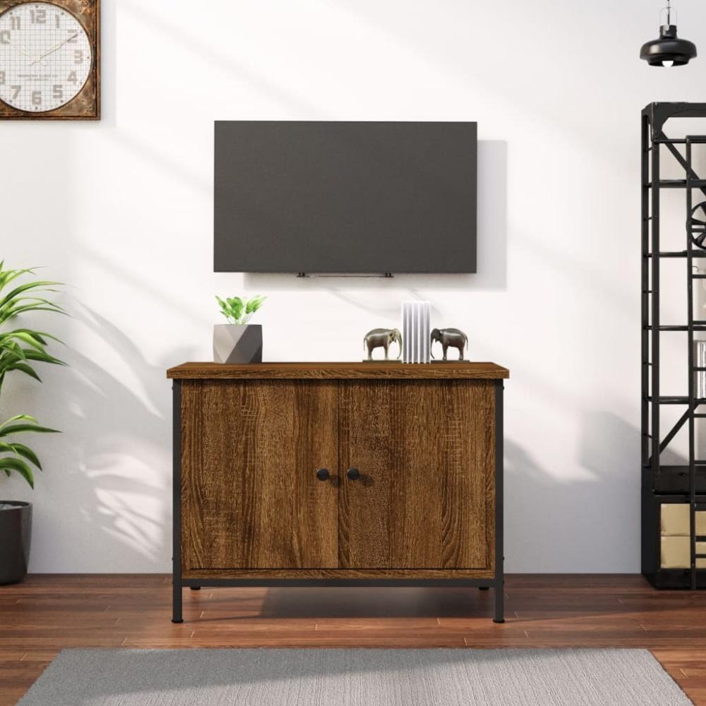 vidaXL TV-Schrank mit Türen Braun Eiche 60x35x45 cm Holzwerkstoff Bild 1