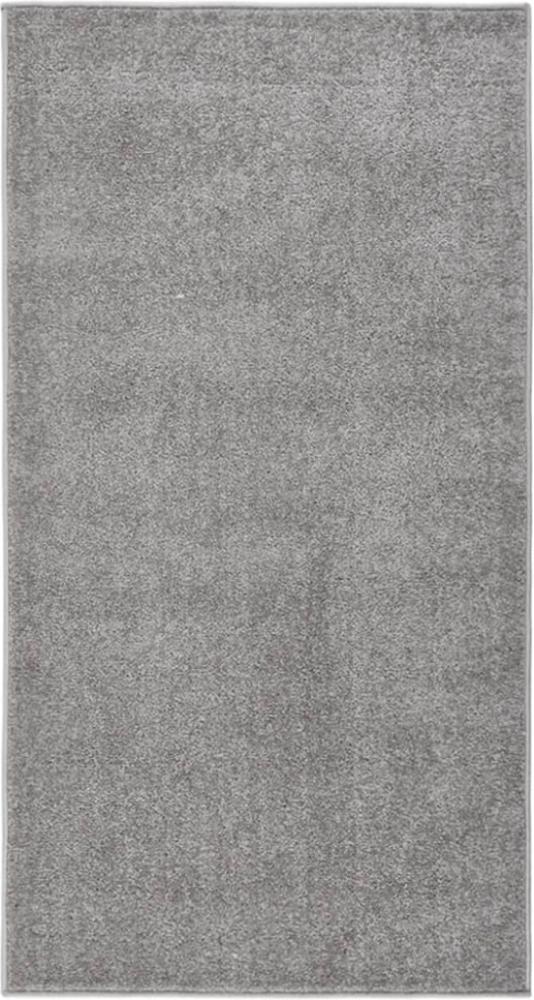 Teppich Kurzflor 80x150 cm Grau Bild 1