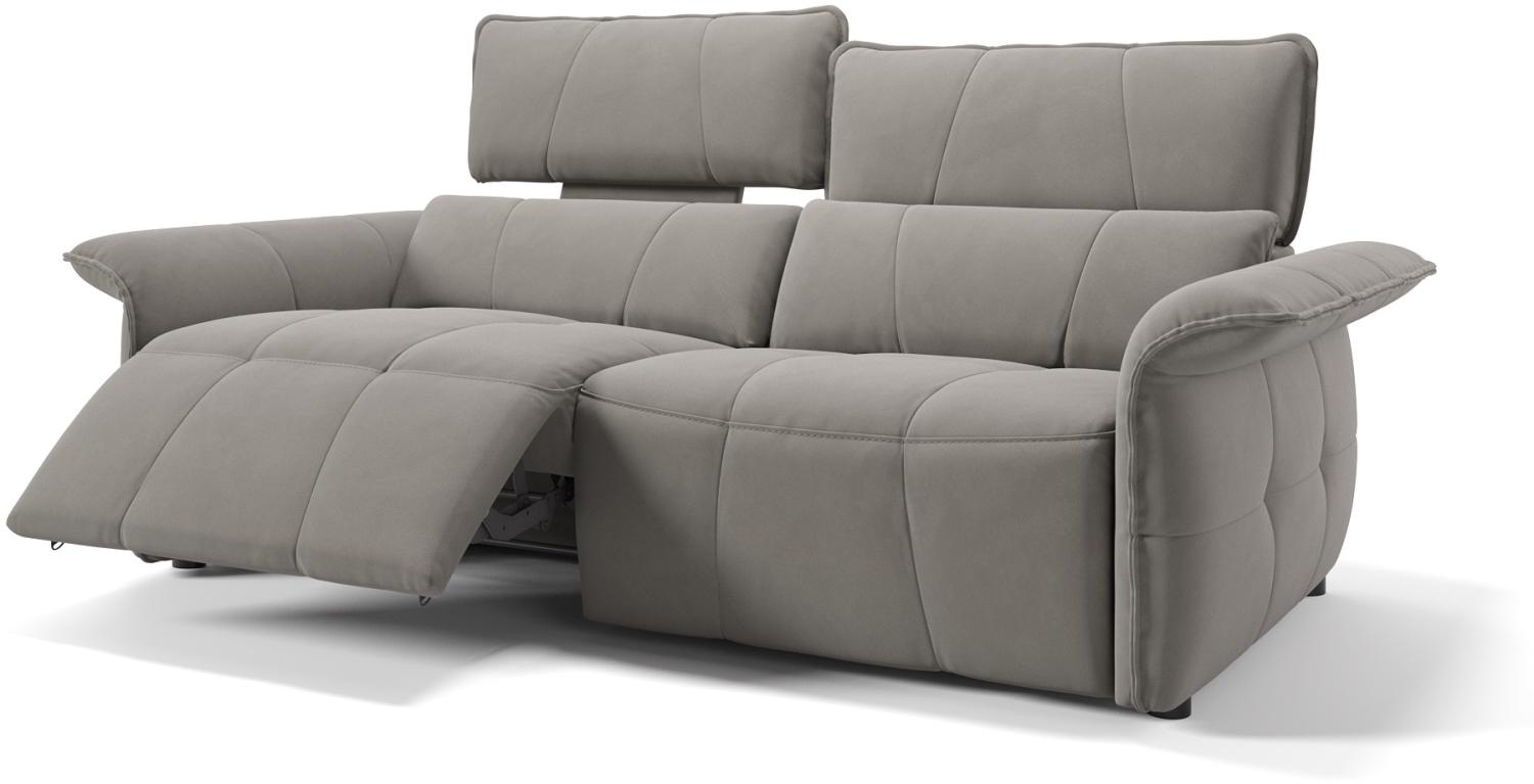 Sofanella 3-Sitzer ADRIA Stoffbezug Sofagarnitur Couch in Hellgrau Bild 1
