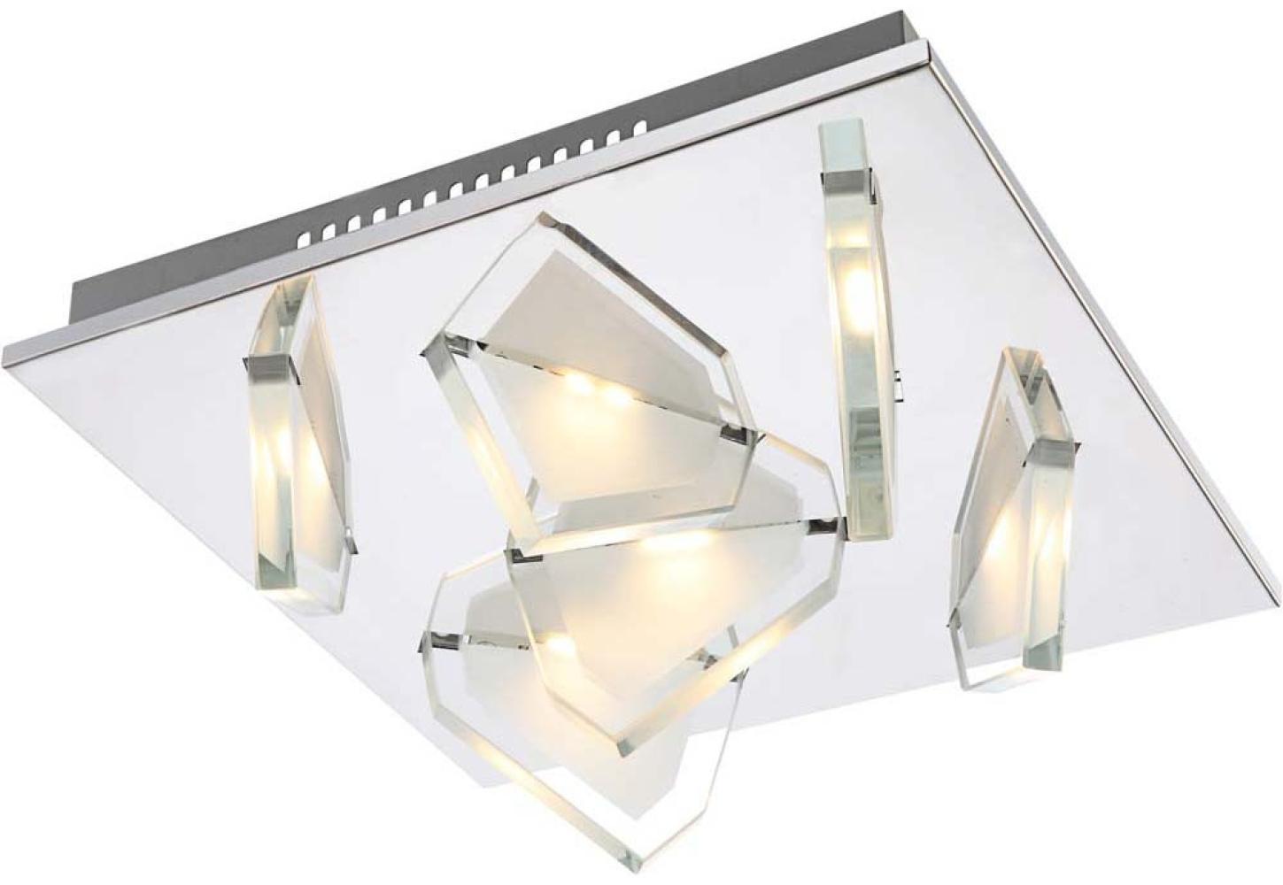 Adrette 27W LED Keller Deckenleuchte aus Chrom Glas weiß MIA Bild 1